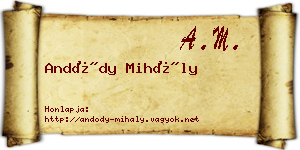 Andódy Mihály névjegykártya