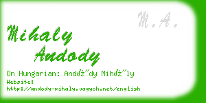 mihaly andody business card